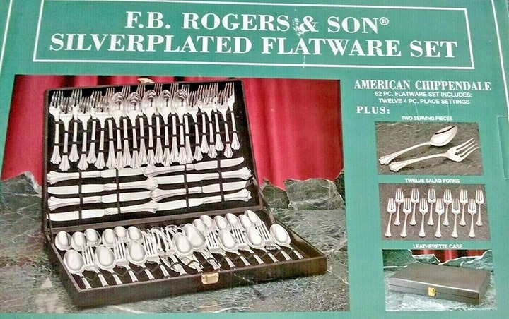NEW IN THE BOX FB Rogers NEW IN THE BOX 62 PIECE FLATWARE SET LEATHER CASE AMERI