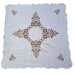 Vintage Square Tablecloth Hand Stitched Embroidered Floral Scalloped Cottage 40