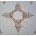Vintage Square Tablecloth Hand Stitched Embroidered Floral Scalloped Cottage 40