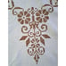 Vintage Square Tablecloth Hand Stitched Embroidered Floral Scalloped Cottage 40