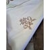 Vintage Square Tablecloth Hand Stitched Embroidered Floral Scalloped Cottage 40