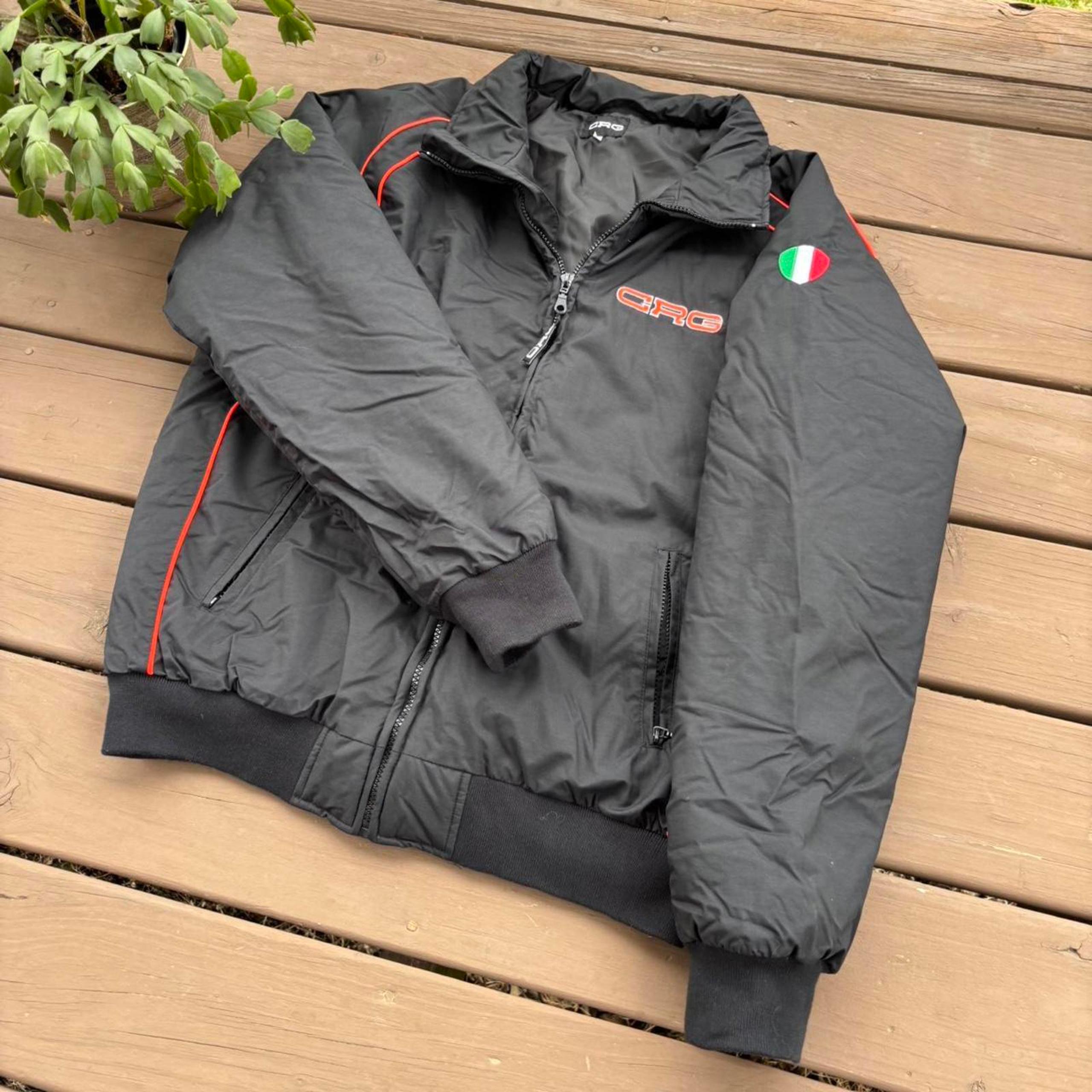 Vintage CRG Racing Men's Black and Red Jacket