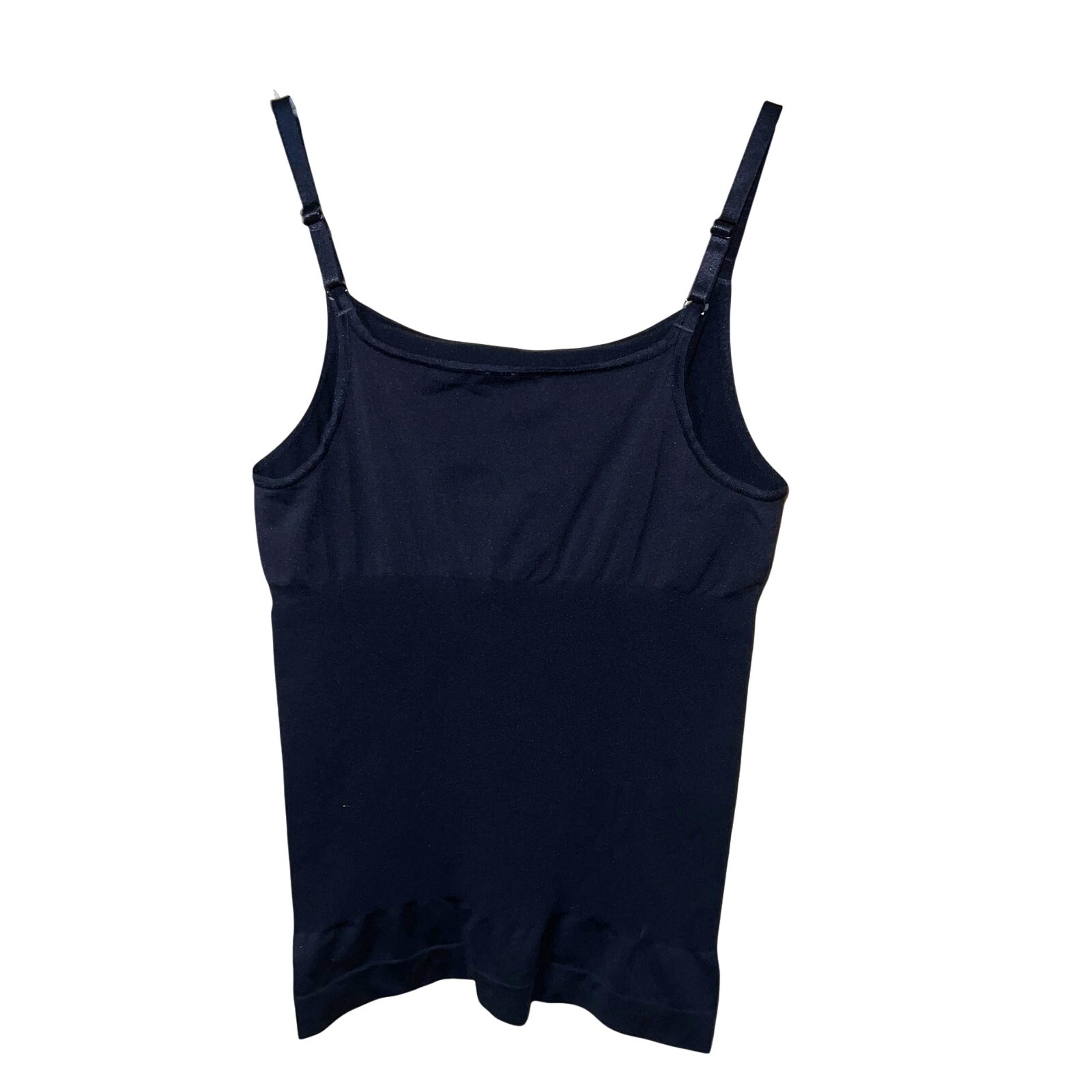 Spanx Cami Tank Top Womens 1X Shapewear Smoothing Shaping Black Square Neck