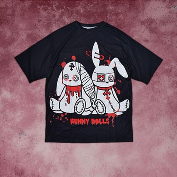 NEW - ACDC RAG Bunny Dolls Blood Splash Oversized Tee