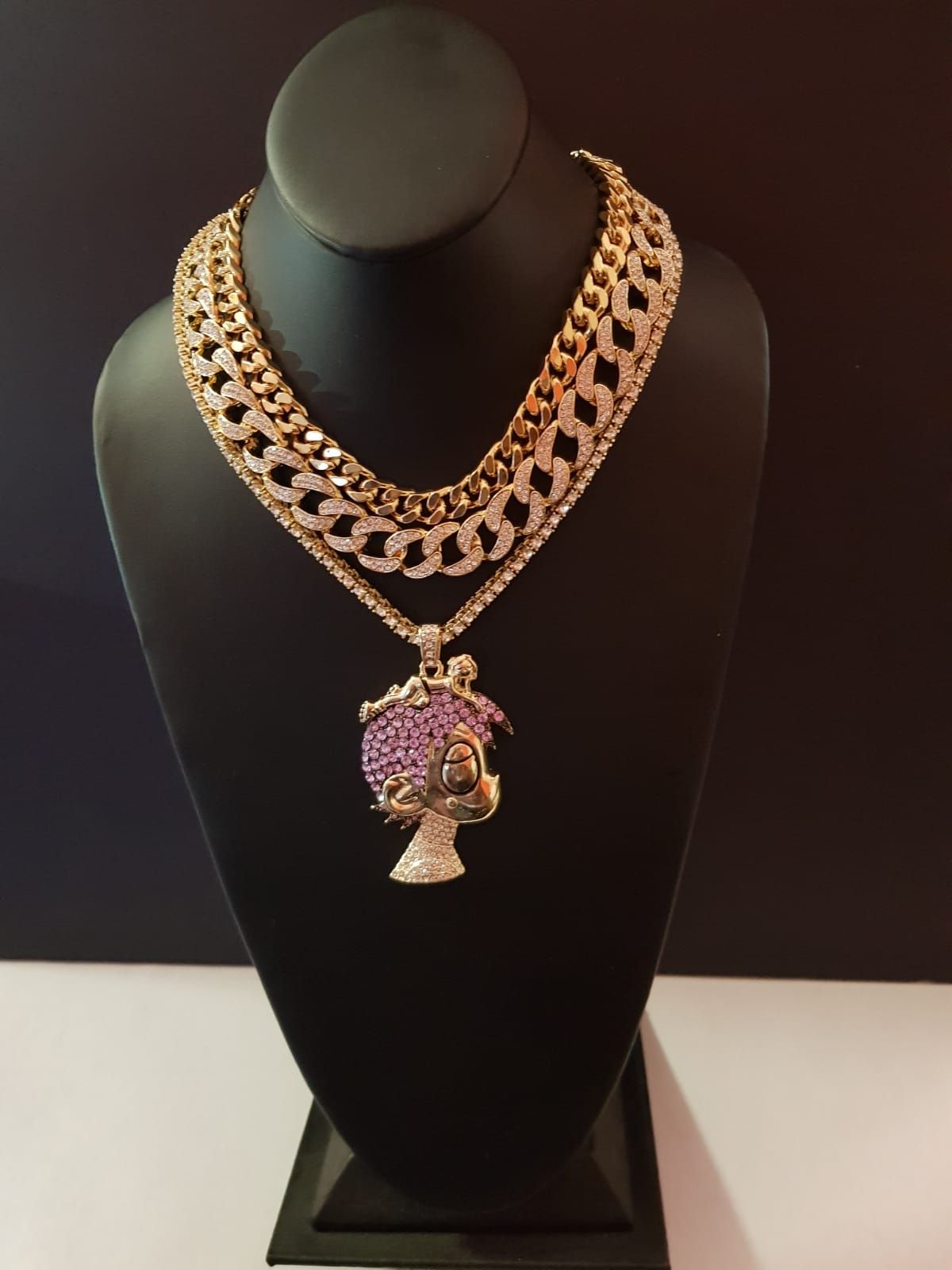 MEN'S LAB DIAMONDS NECKLACE SET