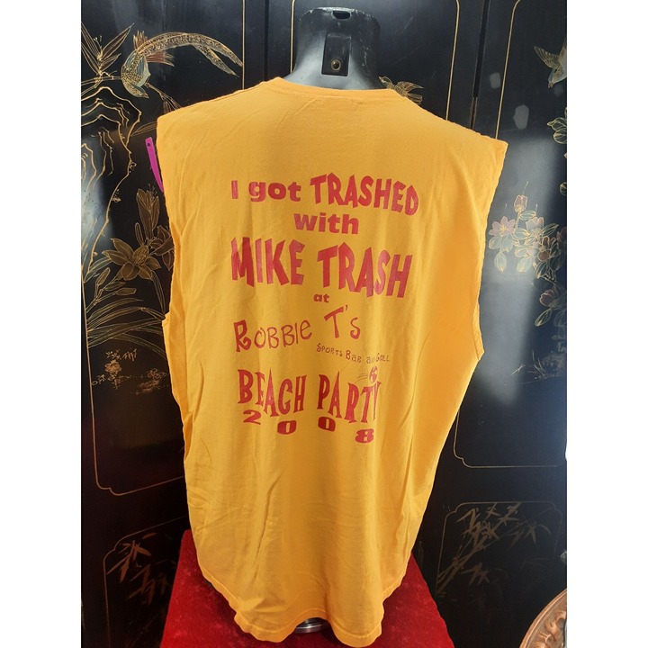 Vintage Mike Trash 93.7 KCLB Rocks Muscle Shirt Mens 2XL Tshirt Radio Station Sh
