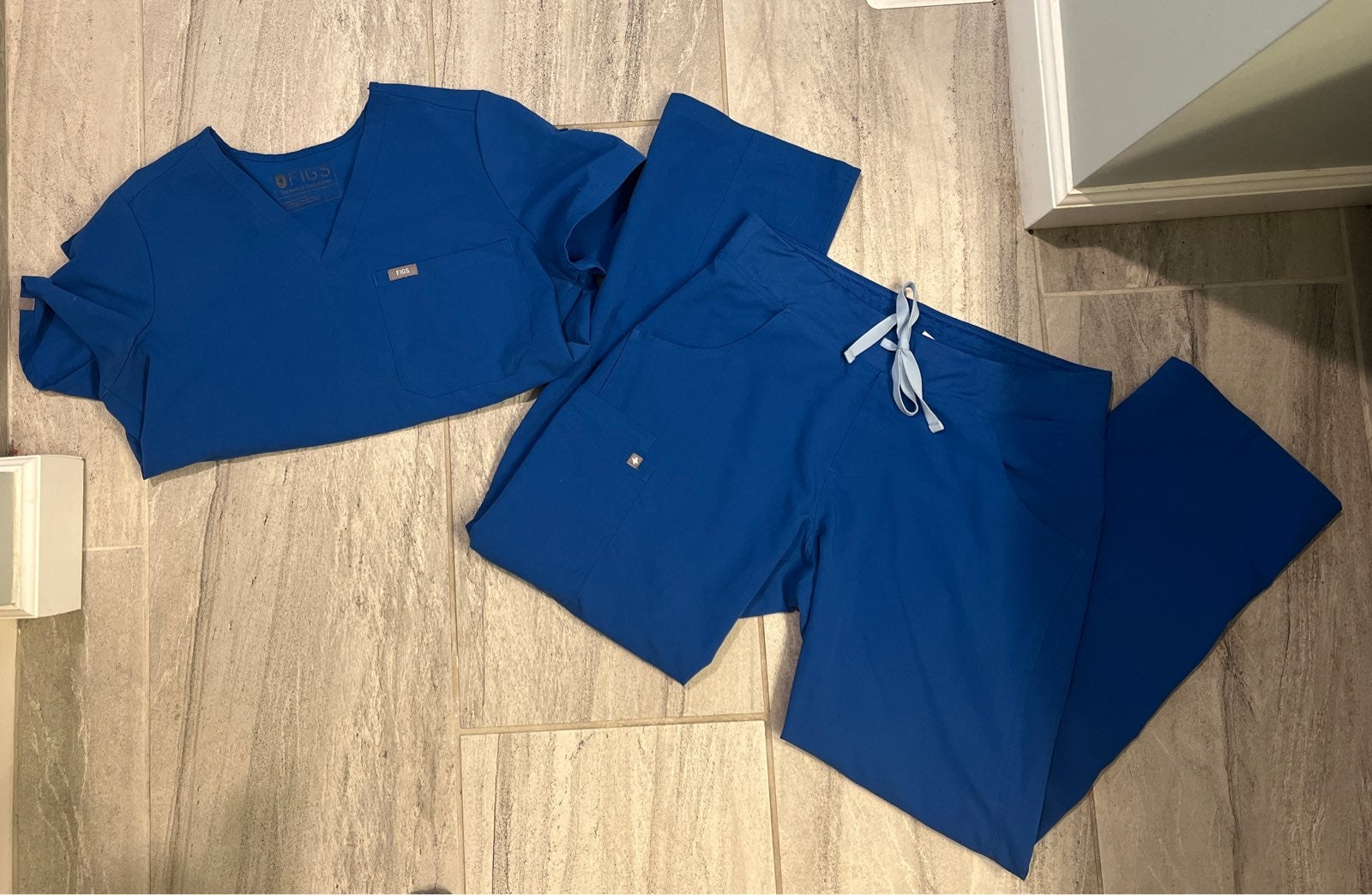 Figs Royal Blue Scrub Set