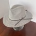 C.C Fedora Hat Knit Leatherette Trim NWT Light Melange Grey