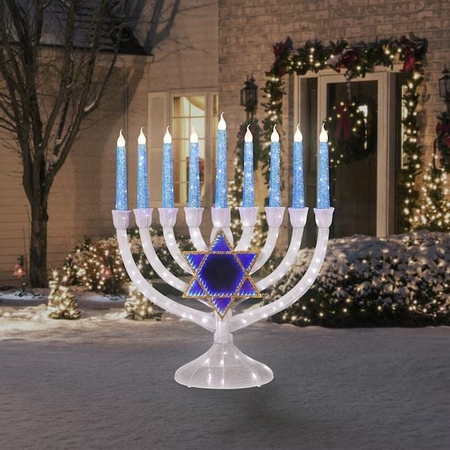 Holiday Living 48 Inch Menorah Pre-Lit Multicolor Twinkling LED Yard Decoration