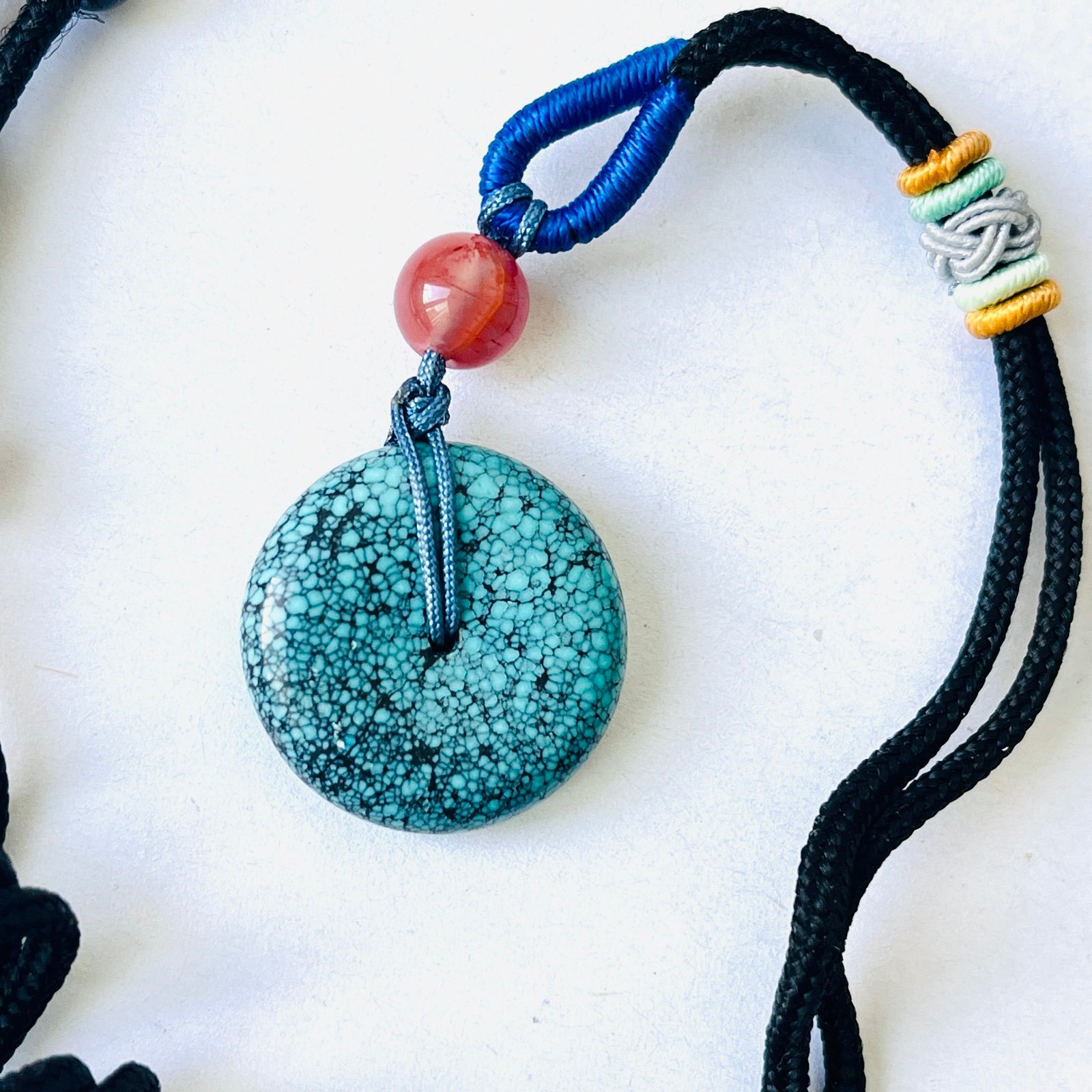 Natural Spiderweb Turquoise Medallion Necklace,Value For Money Unique Jewelry