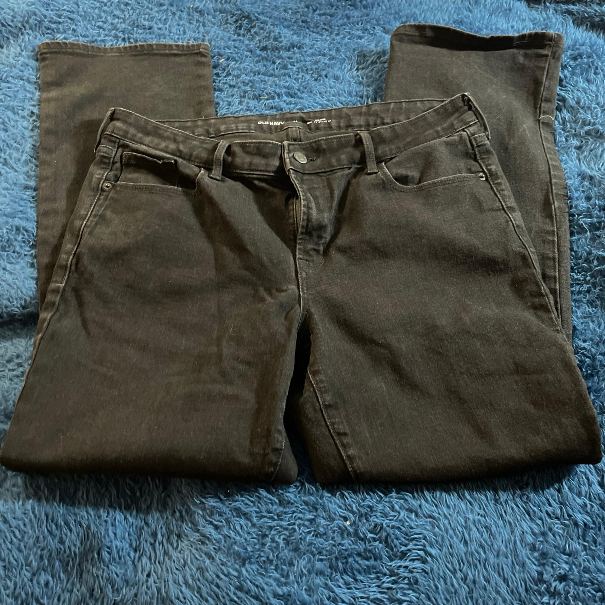 Old Navy Kicker Boot-Cut Jeans Women's 14 Black Mid Rise 5-Pocket