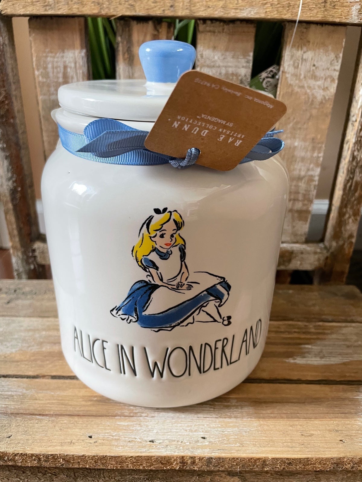 Rae Dunn alice in wonderland canister