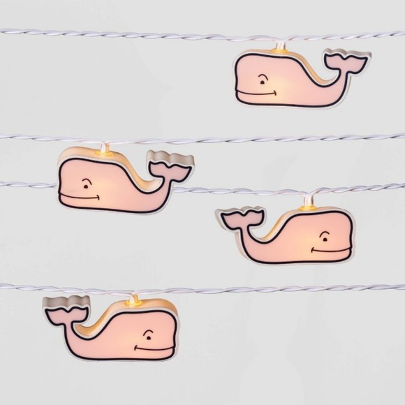 NWT Vineyard Vines 10ct Pink Whale LED Lights