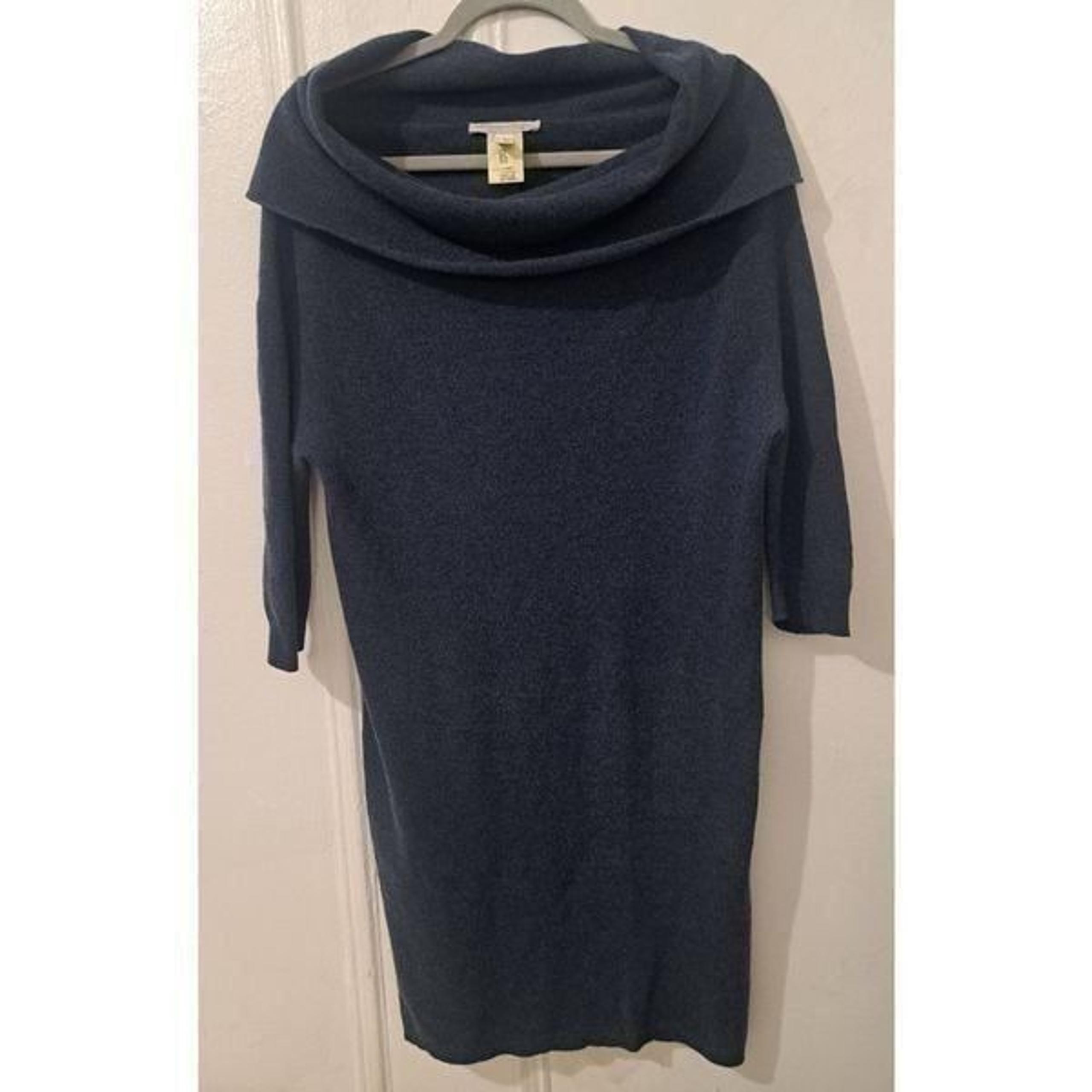 Fabiana filippi womens small SILK CASHMERE cowl neck sweater dress blue