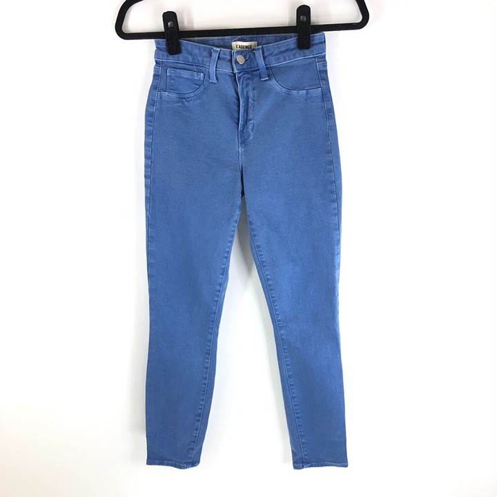 L'agence Margot High Rise Skinny Jeans Blue Ankle Crop Stretch 25