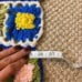 Flower Granny Square Crochet Afghan Blanket Appr 53” x 56”