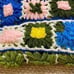 Flower Granny Square Crochet Afghan Blanket Appr 53” x 56”