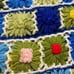 Flower Granny Square Crochet Afghan Blanket Appr 53” x 56”