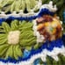 Flower Granny Square Crochet Afghan Blanket Appr 53” x 56”
