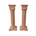 Vintage Romance Terracotta Column Pink Candle Holders 2 PCS Pillars White Glaze