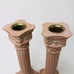 Vintage Romance Terracotta Column Pink Candle Holders 2 PCS Pillars White Glaze