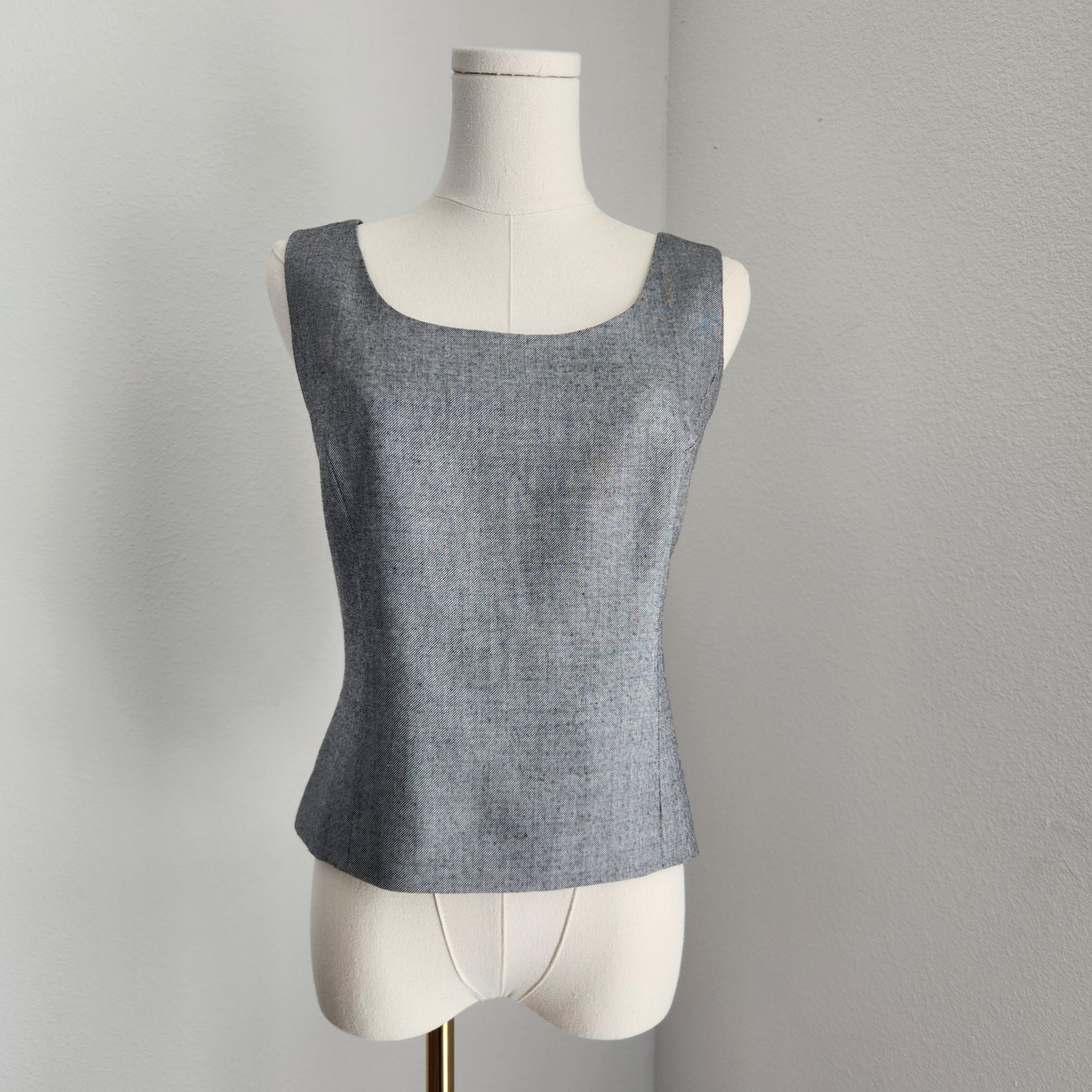 Vintage Kasper Gray Cropped Suit Blouse 10P