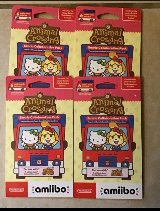 4 Pack Nintendo amiibo Animal Crossing Sanrio Collaboration - 6 Cards