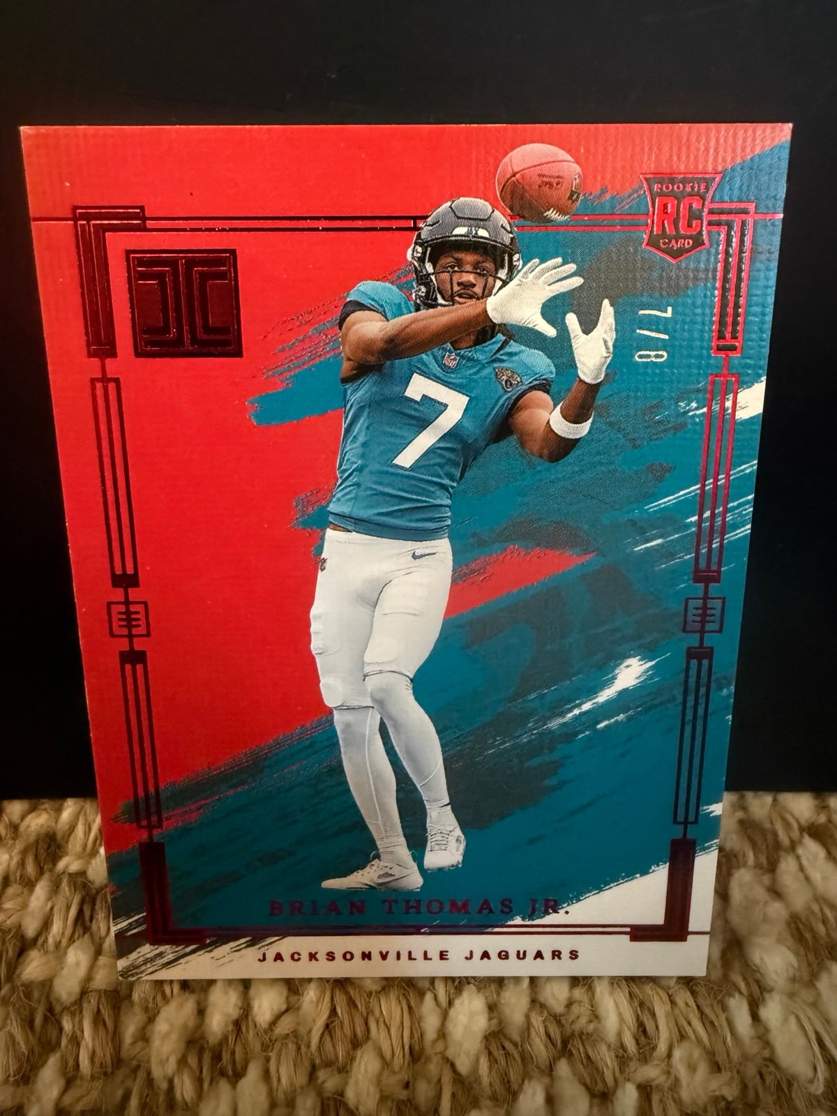 Brian Thomas Jr. Ruby (7/8) Rookie Card NUMBER MATCH - 2024 Panini Impeccable