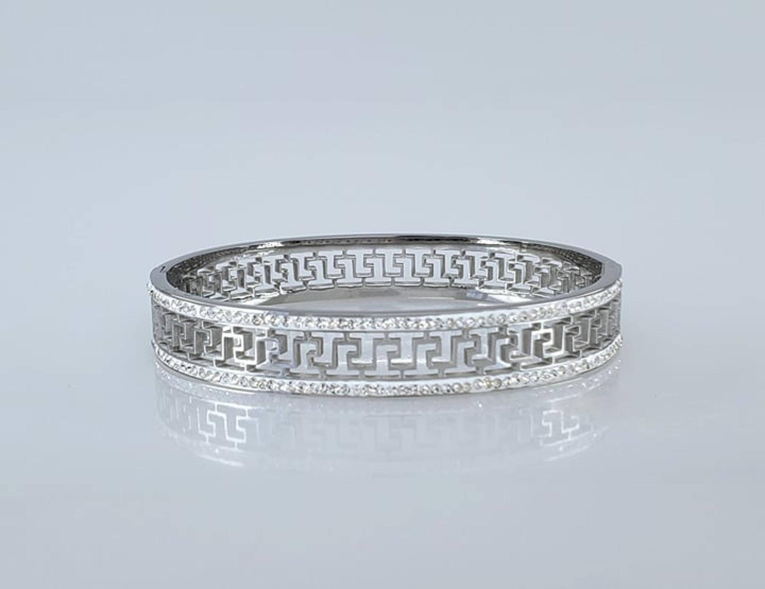 2ct Diamond 14K White Gold Bangle Bracelet Womens 14 K Sterling Silver Jewelry