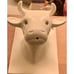 Set Of 2 Vintage Ceramic Bull & Duck/Goose Head Wall Art Hanger Towel