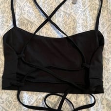 Strappy backless crop tops black and silver size S