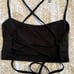 Strappy backless crop tops black and silver size S