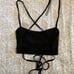 Strappy backless crop tops black and silver size S