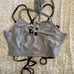 Strappy backless crop tops black and silver size S