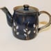 Teapot..Japanese stoneware Vintage Colbalt blue pottery teapot..made to last