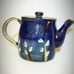 Teapot..Japanese stoneware Vintage Colbalt blue pottery teapot..made to last