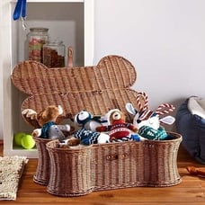 New Buddy Buddy Dog Bone Basket and 6-piece Woodland Dog Toy Set