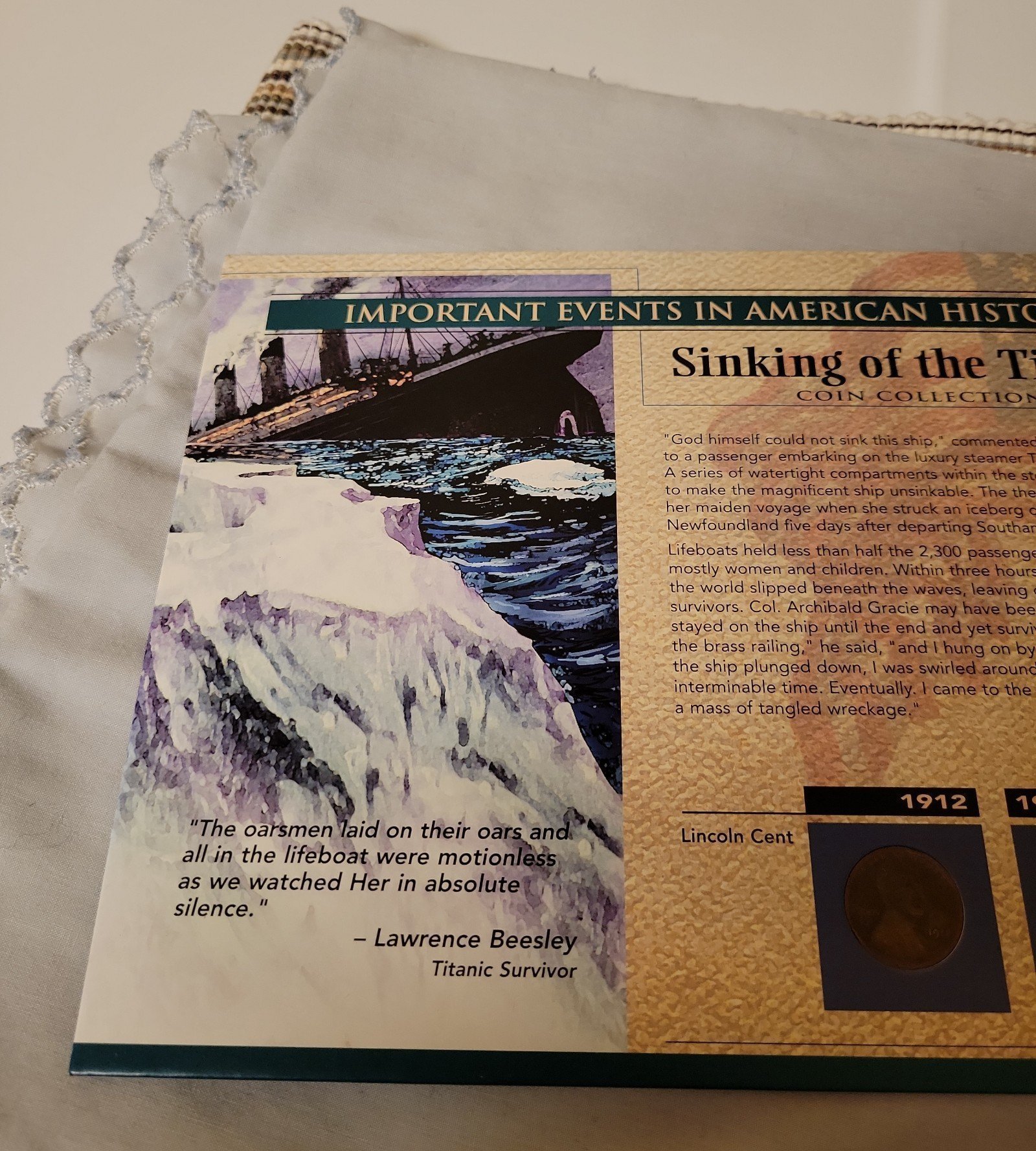 Sinking of the titanic, coin collection. - detail