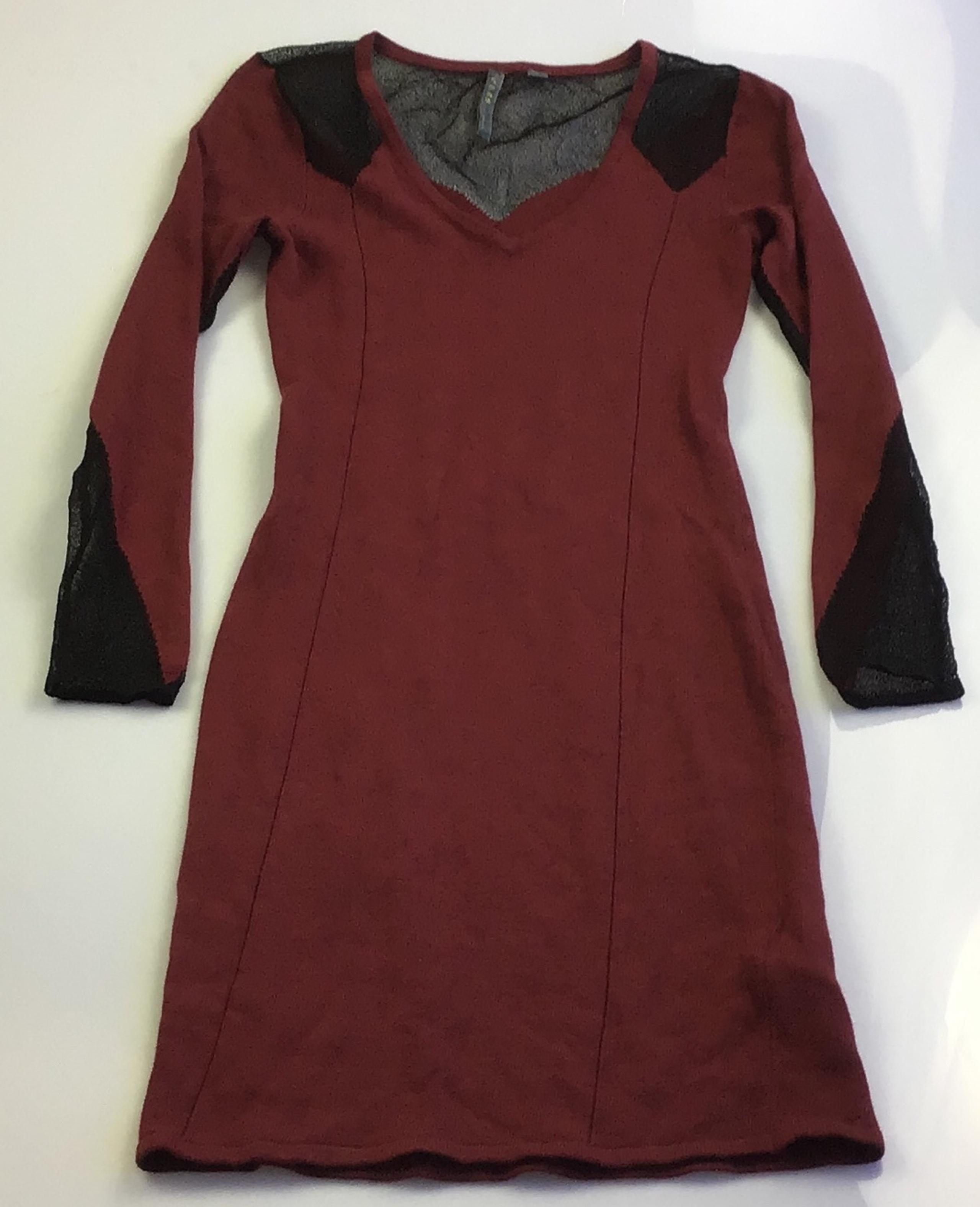 Guess women’s knee-length dress burgundy/black size S