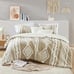 Queen Comforter Set，Jacquard Tufted 3 PCS Bedding Sets(Taupe, 90''x90'')