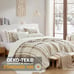 Queen Comforter Set，Jacquard Tufted 3 PCS Bedding Sets(Taupe, 90''x90'')