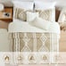 Queen Comforter Set，Jacquard Tufted 3 PCS Bedding Sets(Taupe, 90''x90'')