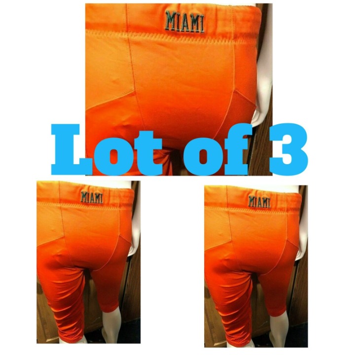 Lot of 3 University of Miami UM Hurricane Football NWT NIKE Game Pant L NCAA Men