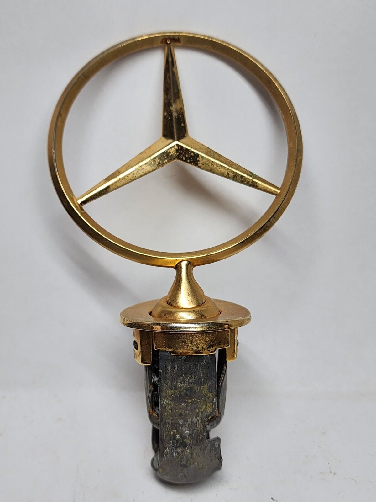 Vintage Mercedes-Benz Hood Ornament Badge Emblem Logo OEM Gold Star Car Part