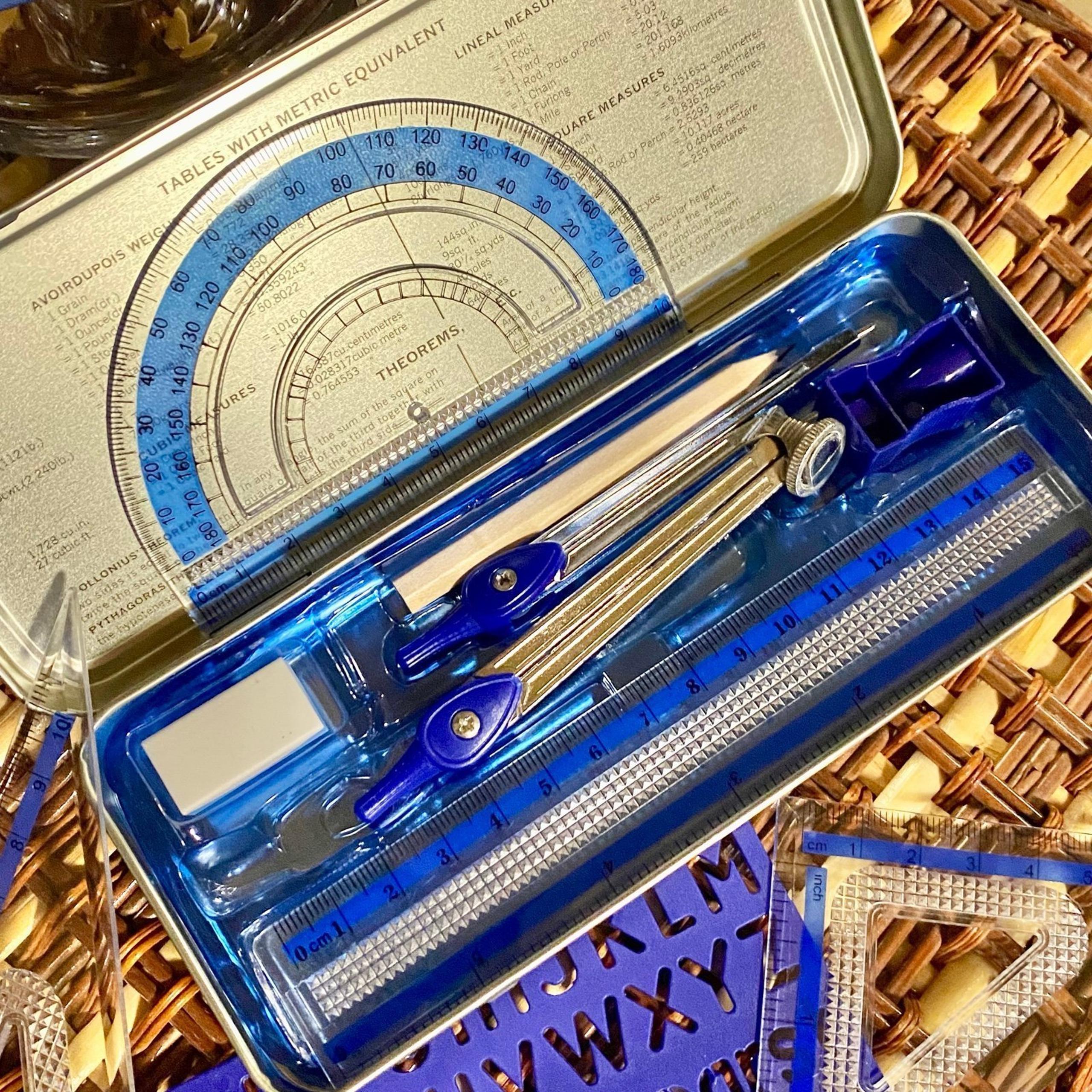 NEW Geometry Set Staedtler 10pc + Storage Box