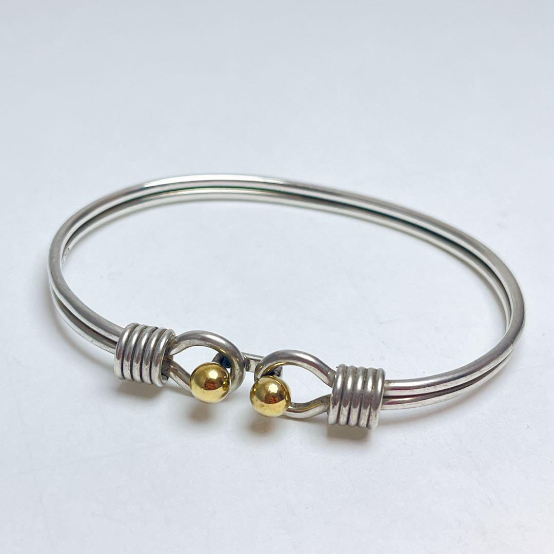 Tiffany & Co. Double Hook & Eye Bangle, Combination, 925 750