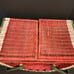 Vtg Watermelon Wicker Picnic Basket Bead Seeds Double Handles Hinged Lid LARGE