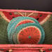 Vtg Watermelon Wicker Picnic Basket Bead Seeds Double Handles Hinged Lid LARGE