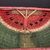 Vtg Watermelon Wicker Picnic Basket Bead Seeds Double Handles Hinged Lid LARGE