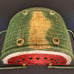 Vtg Watermelon Wicker Picnic Basket Bead Seeds Double Handles Hinged Lid LARGE